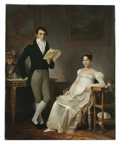 Marguerite Gérard, Portrait of a lady and a gentleman in an interior, 1818. Oil on canvas, 68.9 x 56