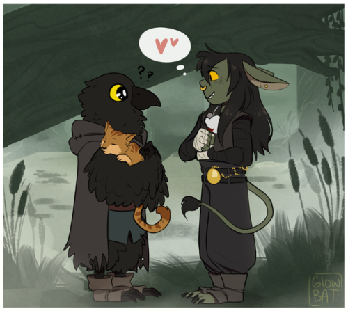 keplercryptids:glowbat: Nott is gonna have to start another college fund [image description: a drawi