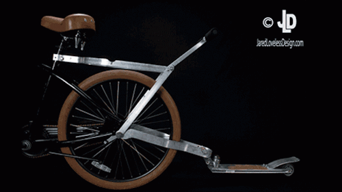 gadget-review:  This Bicycle Rack Instantly Converts to a Scooter For Tandem Rides, Called the scoot