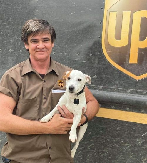 My UPs husband and our dog Axel. ❤️ Edna, Texas