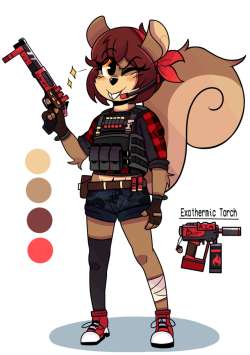 wirelessshiba:  Meet Shelly, the hot breaching squirrel! 🐿️🔥Shelly is an expert on breaching through doors and walls using her shotguns. With her exothermic torch she is able to cut through any steel or reinforced wall to take a peek inside.