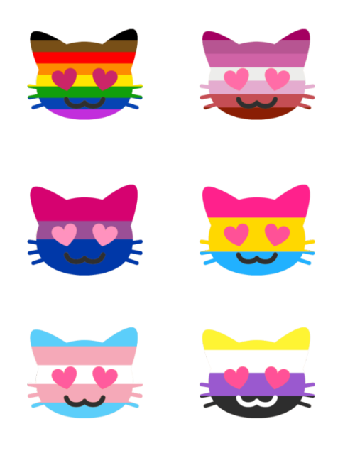 sucktoe:heart eye kittens for your pride month needs!feel free to use without credit <3