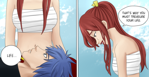 Jerza Week Day 3 - SaviourRedraw of Chapter 538 (click for better resolution)The wounded version is 