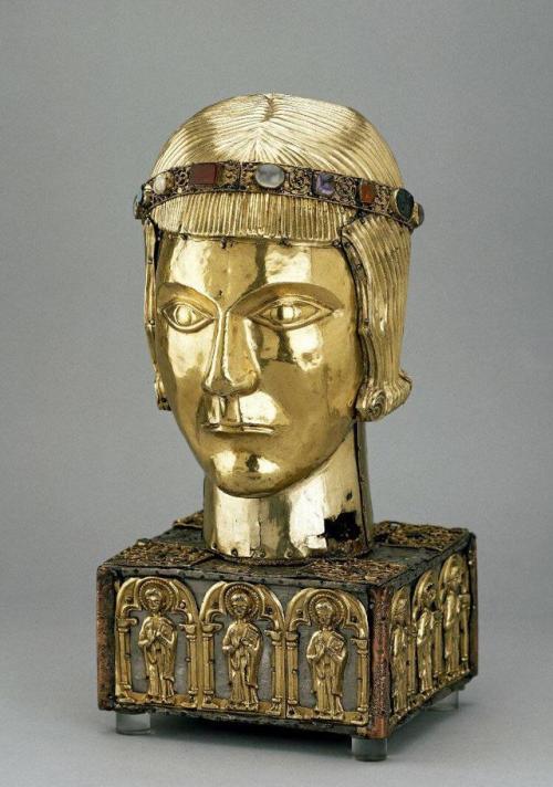 historyarchaeologyartefacts:The St Eustace Head Reliquary (1180-1200 CE, Basel, Switzerland) British
