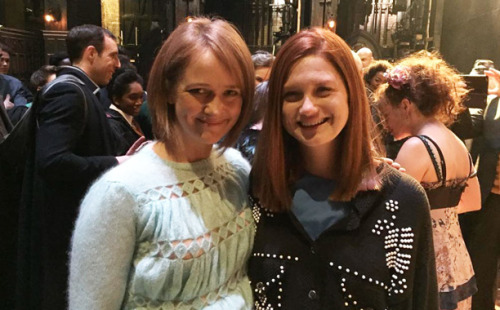 witchcrvftandwizrdry:   Helena Bonham Carter &amp; Bonnie Wright backstage of the Harry Potter a