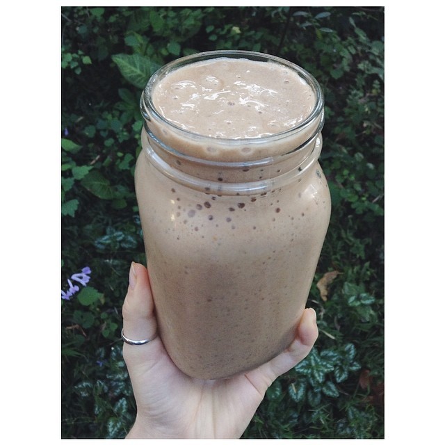 Current favourite smoothie creation, today slightly under blended to be left with