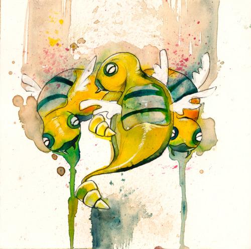 geeksngamers:  Pokemon Ink Paintings - by Rubis Firenos You can follow the artist on Tumblr