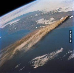 9Gag:  Volcanic Eruption Seen From Space 