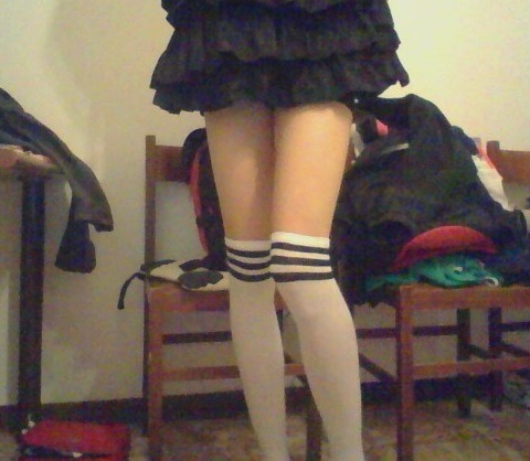   Black Dress, White Stockings! Part 2!!Sorry for the delay >.<Also, sorry for the mess in the room, is not even mine!