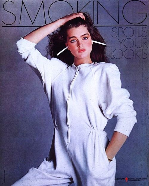 Smoking Spoils Your Looks …Brooke Shields…American Lung Association Ad, 1980…#brookeshields #80smode