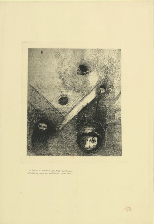 magictransistor:Odilon Redon. Illustration for Baudelaire’s Les Fleurs du Mal. 1890. II. 