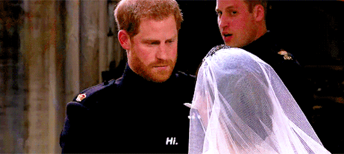 catherinemiddletons: Meghan Markle and Prince Harry saying ‘Hi’ to each other during their wedding