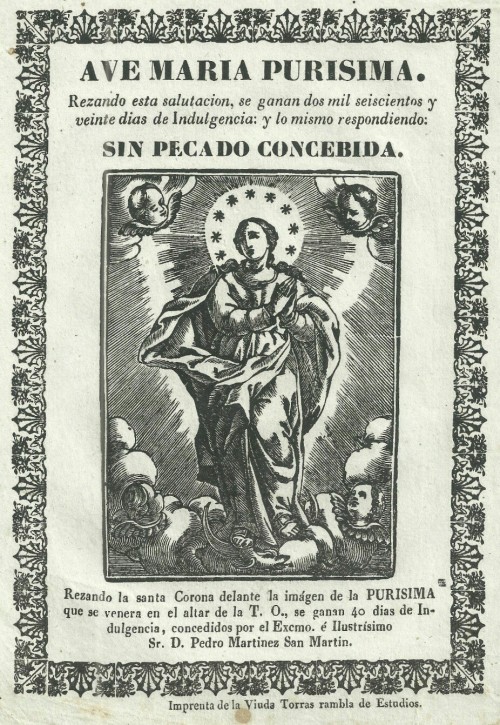 allaboutmary - Ave Maria Purisima.A Spanish print of the...