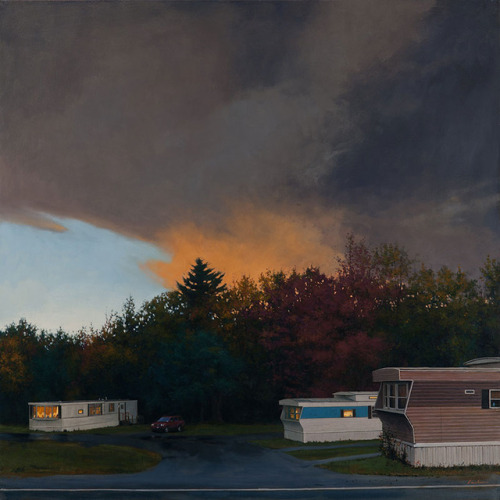 supersonicart: Linden Frederick, Paintings.Darkly gorgeous paintings of silent scenes at dusk or nig