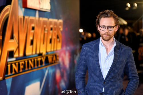 hiddlestonredalert: Tom Hiddleston attends the Avengers: Infinity War fan screening in London, UK, A