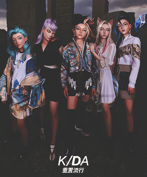 kdasource: K/DA with @seradotwav on the cover of DAZED China. // Outfits by @LouisVuitton