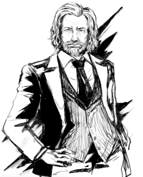 Long haired Hank and posh Hank! Some studies - using a lot of different brushes! Also a bit of devia