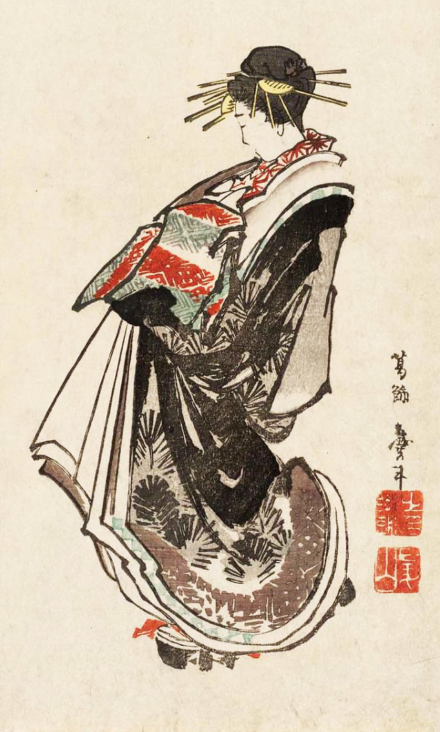 blackcoffeecinnamon:  Katsushika Taito  (active 1810-1853)  葛飾戴斗    Courtesan