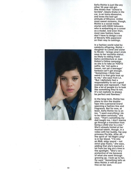 sofiarichiefashionstyle:  Sofia Richie for Dazed Magazine