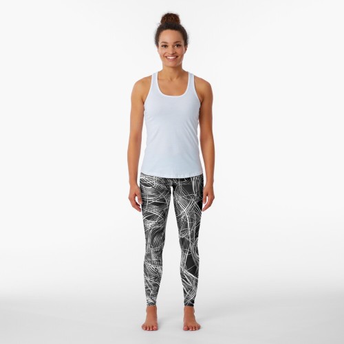 (via Abstract Messy Metallic String Waves Chaos Leggings By MihaelV)