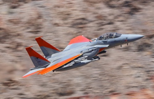 Loaded F-15SA In Star Wars Canyon F-15SA Bristles With A Dozen AIM-120 Missiles During Star War