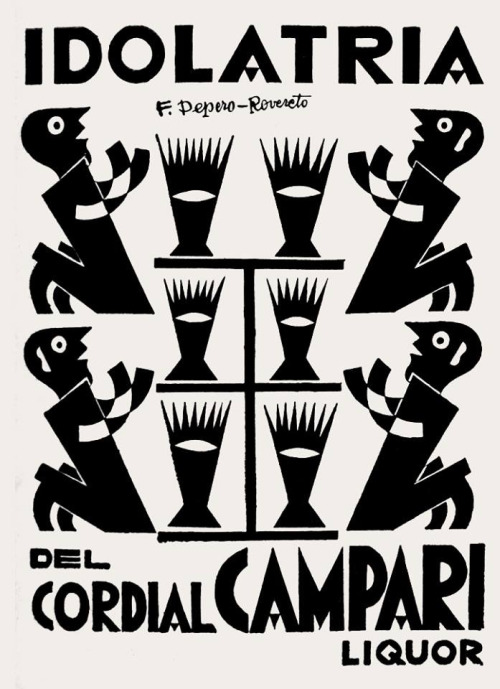 design-is-fine:Fortunato Depero, artwork for Campari advertising, 1927. Italy. Source