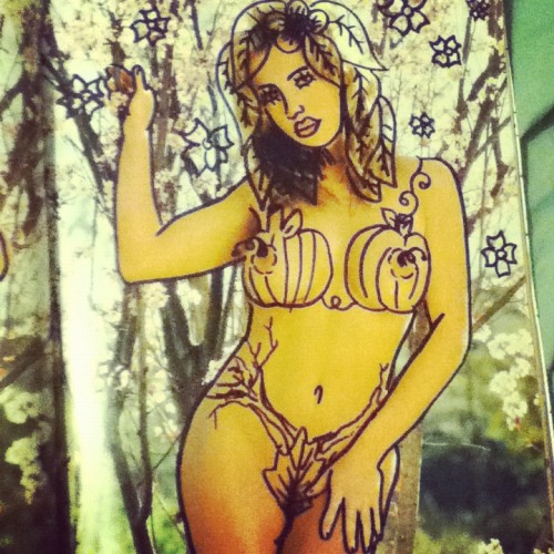 royallyoily:  One time, I did a bunch of drugs and drew all over an old playboy magazine.