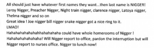 sweetlikesugahcane:  taint3ed:  thesinwhisperer:  afrohoney:  kmtcxt-culture:  wakeupslaves:  Just call them all nigger!’: School administrators used racial slurs in text messages on district-issued cell phones  Pennsylvania Superintendent Richard Como