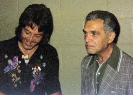 Paul and Linda McCartney, and their mullets, meet up with Marvel legend, Jack Kirby backstage in LA.