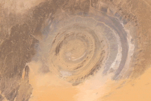 itscarororo:  npr:skunkbear:The Richat Structure or “The Eye of the Sahara” is a mysterious geological formation in Mauritania. Scientists used to think it was the site of a meteor impact or volcanic eruption. Now, the leading theory is that a symmetrical