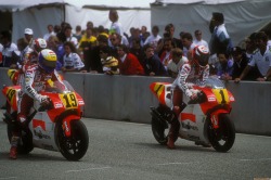 itsbrucemclaren:  laguna-seca-500gp-wayne-rainey-john-kocinski-eddie-lawsonRainey_92_Wayne