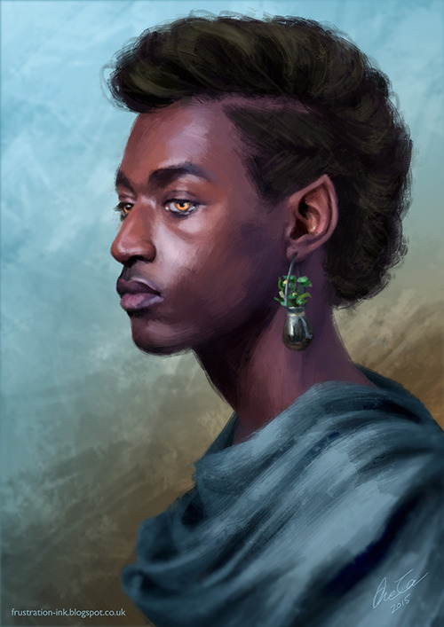 annethevikingart:BlueI fancied painting an elf and also, I saw a picture of this really cool ear pen