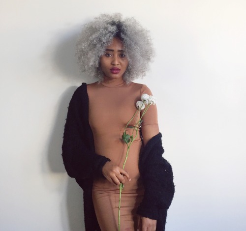 kianiiman:  Me ft. Flowers.  Happy Blackout! ✊🏾✊🏾 