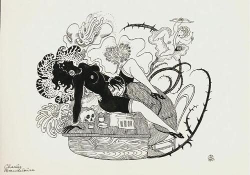pittprickel:Hungarian artist AlexSzekely illustrating #Baudelaire #LesFleursDuMal in 1943