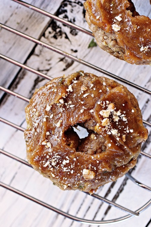 MAPLE SWEETENED ZUCCHINI DOUGHNUTS WITH DATE FROSTING