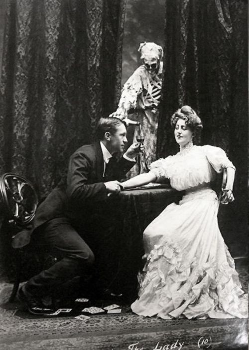 vintageeveryday: Pictures from Victorian Play “Death and the Lady” (1906)