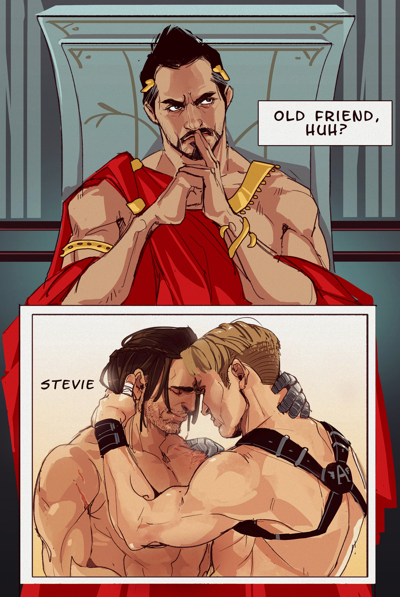 oriental-lady: Gladiator!AU Tony is patrician and Steve’s his best Champion. Once