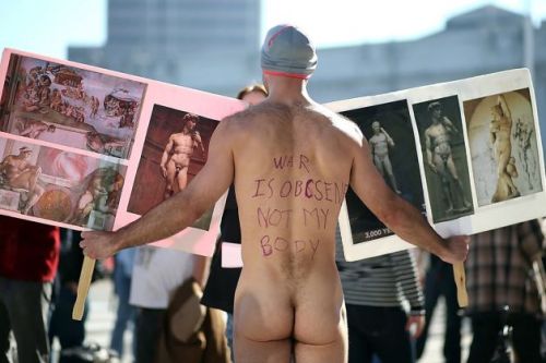 windsorman519:  bostonguyo2116:  mensbuttsandass:  Nude activist Trey Allen protesting last year’s ban on public nudity in San Francisco.  Walk this way!  He can be nude around me anytime