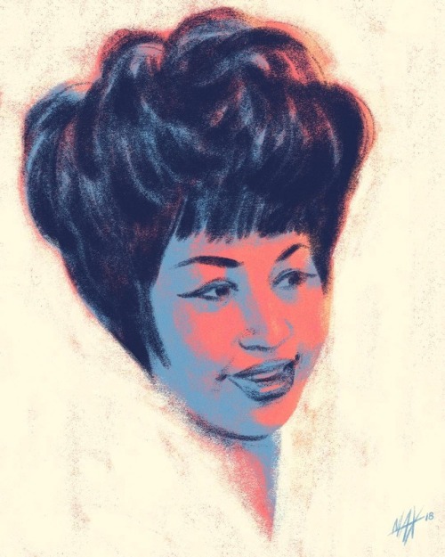 Legend. #ArethaFranklin. Painted with my charcoal brushes from my Comics MaxPack.. . . #maxpacks #