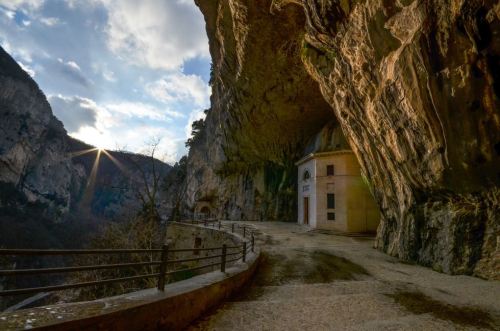 The sinner&rsquo;s refugeHiding inside a cave mouth in an Italian mountain gorge is a beautiful 