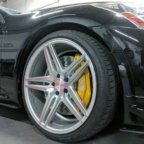 Infiniti G37 V36 (08~13) equipped with CEIKA fully bolt-on front and rear big brake kits with anodiz