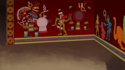 I have been working on an animation set in Teotihuacan telling the creation of the fifth sun that is