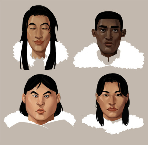 greyopal: drew some left hand of darkness charas and experimented a bit with my style :3c faxe / gen