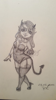 seraphinit:Little succubus Oc  I liked Midna so I wanted to draw something similar in style xD this cute lil thing happened. I made her a lil tiny bit chubby bc that’s just cuter xD She has electric powers but I didn’t really draw it in properly