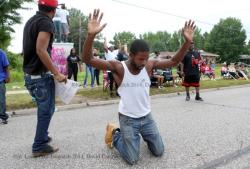 fergusonwatch:  Thaddeus McCarroll, killed by police in Missouri this past Friday night (April 17th, 2015), is photographed here as a protester on August 17th, 2014 in Ferguson. Mike Brown was killed on August 9th, 2014.Photo by David Carson, St. Louis