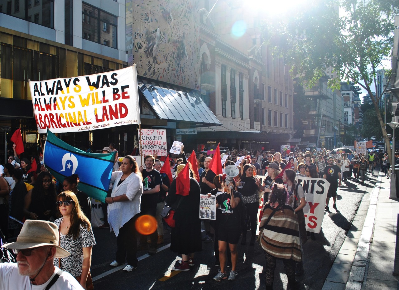 nativeundercover:  deliciousfriend:  Over 3000 people rallied and marched in Brisbane