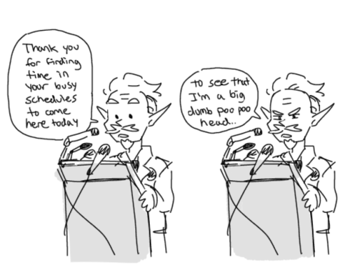 olliedollie1204:triangle-mother:hehe[id: a sketch of davenport standing at a podium speaking into ma