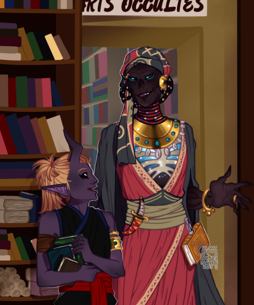 Don’t want to spend more time on it, so here you go, Violet (tiefling) &amp; Nihahsah (lich).I kinda