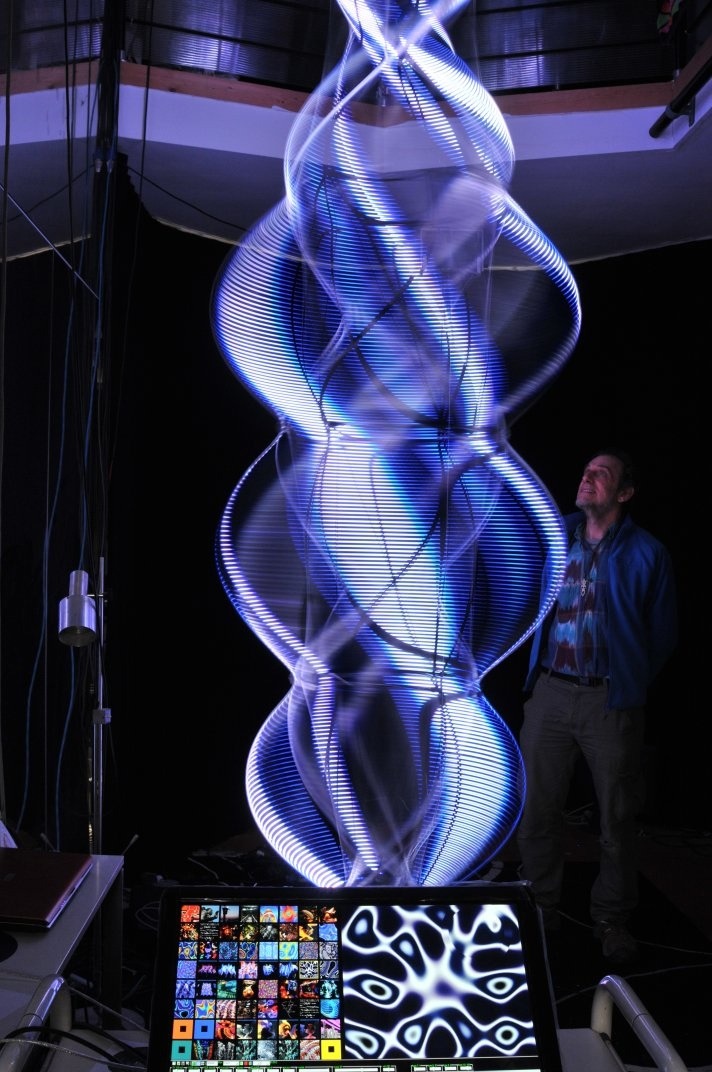 shinyslingback:  Spectrum of Colours Revealed Through Lit String British artist,