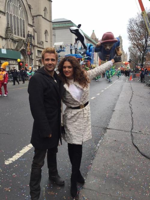 heartbleedingdark:  Angelica Celaya and Matt Ryan at the Thanksgiving parade. (source: Twitter) And remember, recommend watching Constantine this next Friday to all your friends!